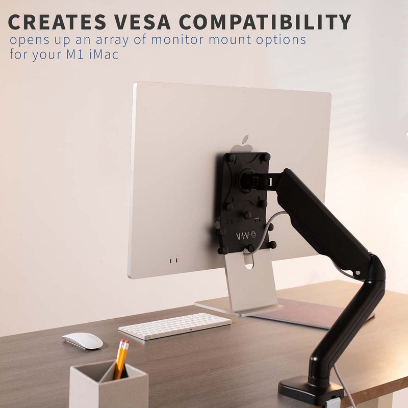 VIVO VESA Adapter Plate Bracket Kit Designed for 24 inch M1 iMac Series Monitors, VESA up to 100x100, Black, Mount-MACM1