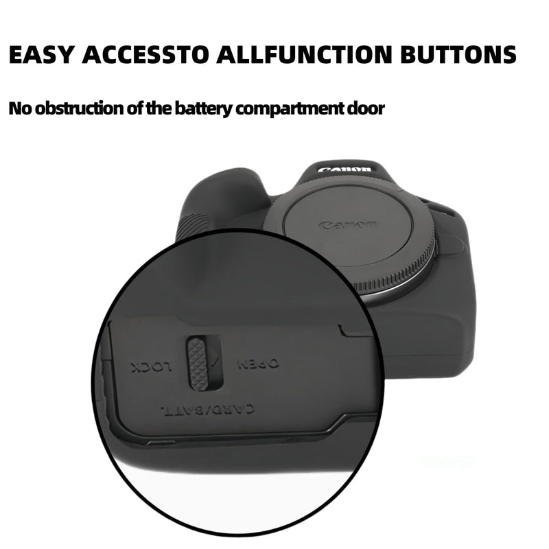 Case for Canon EOS R100 Camera, EOS R100 Accessories (Black) | Soft Silicone Shockproof Protective Cover with Anti-Scratch & Non-Slip Grip, Includes 2 Screen Protectors + 1 Wrist Strap Black