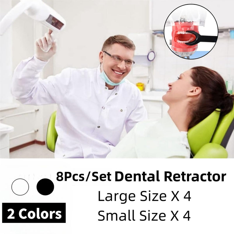 [AUSTRALIA] - Dental Cheek Holder, Autoclavable Double Head Mouth Opener for Teeth Whitening, 2 Sizes T-shaped Transparent Lip Cheek Holder for Dentist, Oral Care, Party, Mouth Guard, Pronouncing White 