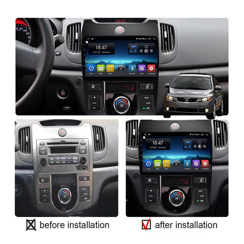 Fits for KIA Forte Cerato 2008-2013 Auto AC Black Car Radio Stereo Fascia Frame Double DIN 9 inch Dash Installation Mounting Kit A Black