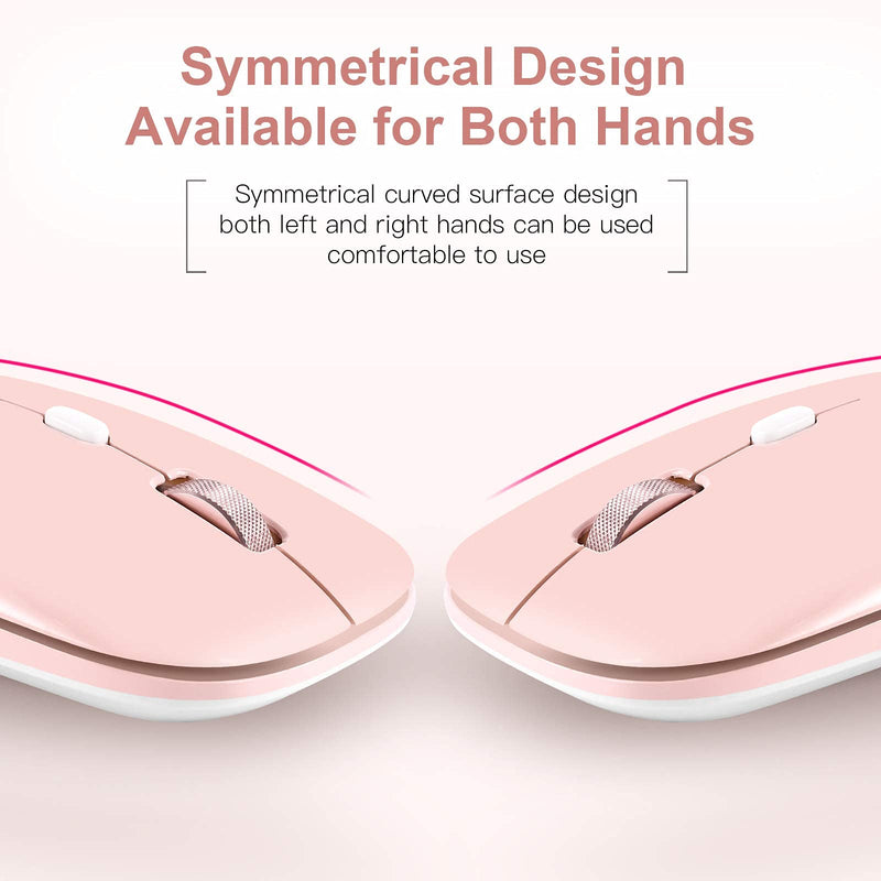 Wireless Mouse, PINKCAT 2.4G Slim Silent Cordless Mouse with USB Receiver, 3 Adjustable DPI Portable Optical Wireless Computer Mice for Laptop, PC, Notebook, Computer, Deskbtop, MacBook - (Pink) pink