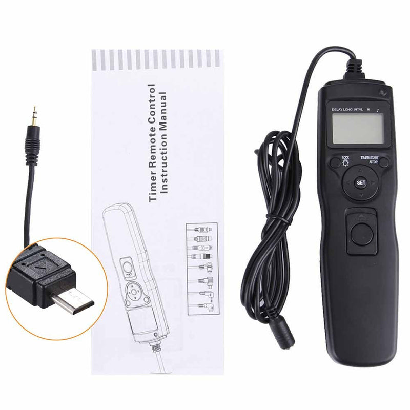 ABUYCS Camera Shutter Release Wired LCD Timer Remote Control Intervalometer Time-Lapse Photography Device Compatible for Sony Alpha A7 A7S A7R A3000 A7M2 A7R2 A7II A7III A7RIII A7SIII A6000