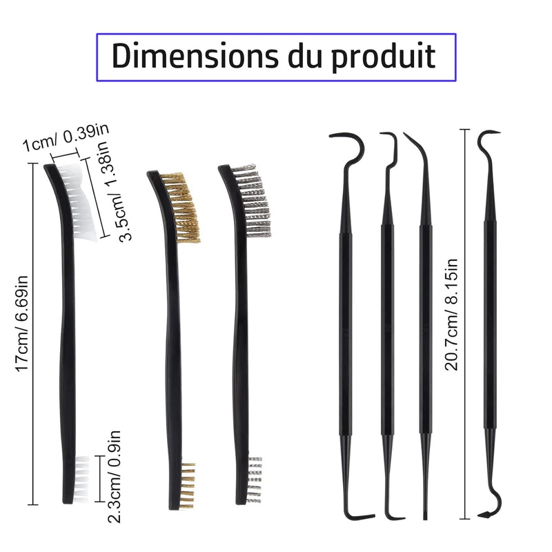 6 Pieces Metal Brush with Double Ended + 4 Pieces Cleaning Tips, Mini Metal Brushes for Cleaning Slag and Roller