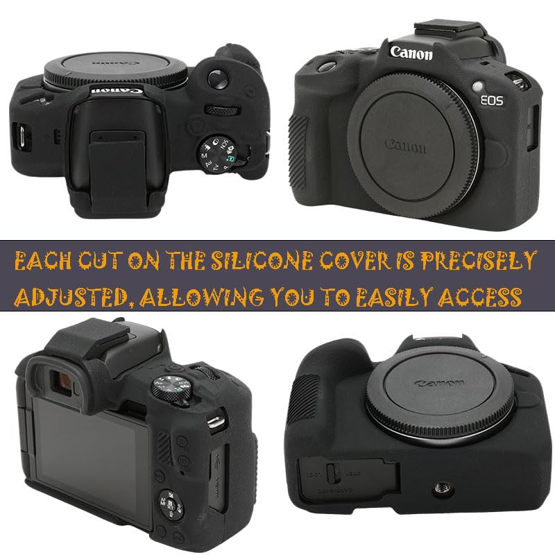 Case for Canon EOS R50, EOS R50 Camera Silicone Protective Case, Lightweight, Anti-Scratch Slim Fit Soft Skin, EOS R50 Accessories, AEXUTDA Bag for EOS R50 Mirrorless Vlogging Camera - Black