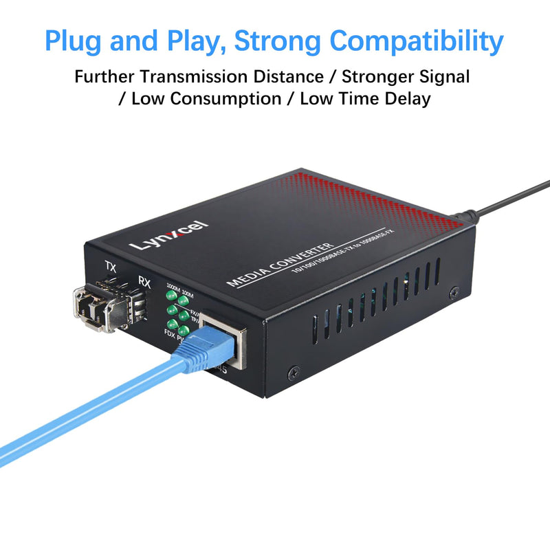 Gigabit Multimode LC Fiber Media Converter, SFP to RJ45 Converter | 10/100/1000Base-TX to 1000Base-SX SFP to RJ45 Converter with 1.25Gbps Dual LC Modules, MMF 850nm, up to 550m, 2 Pack Gigabit Multimode LC 550m (2Pack)