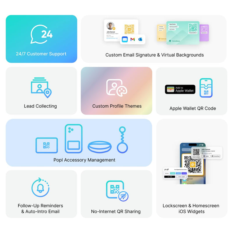Popl Digital Business Card - Smart NFC Networking Card - Tap to Share - iPhone & Android (Prism) Prism