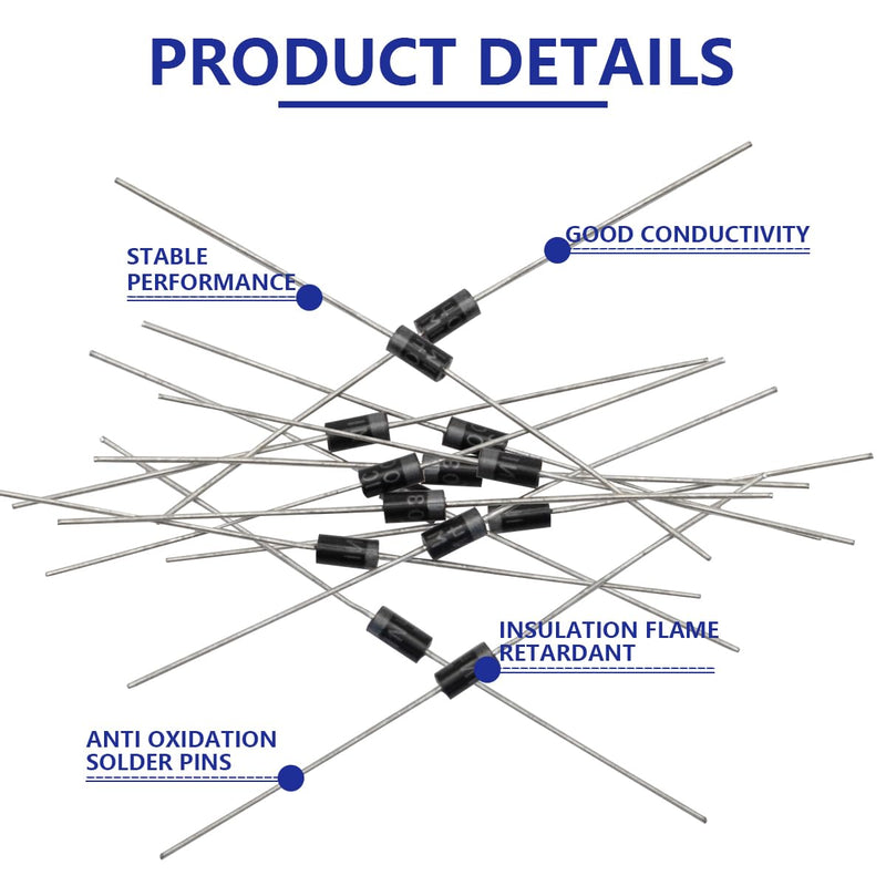 Innfeeltech 30pcs 1N5408 Rectifier Diodes Universal Silicon Rectifier, 3A, 1000V Silicon Rectifier Diodes