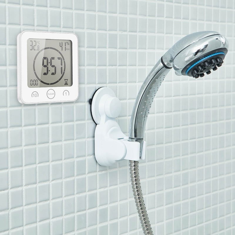 AOZBZ Shower Wall Clock, Digital Kitchen Timer with Alarm, Waterproof Touch Screen Timer, Temperature Humidity Display with Suction Cup Hanging Hole (White) White
