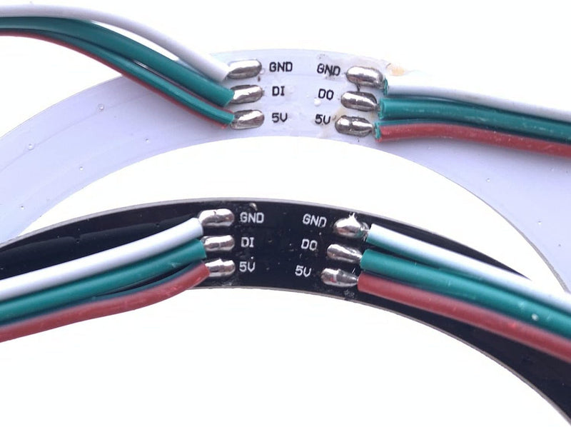 [AUSTRALIA] - WS2812B 8/16/24/35/45/60/241 LED Pixel Ring Addressable LED Module WS2812 IC RGB Full Colour Round LED Circle DC5V (60 LEDs, Black) 60 Leds 