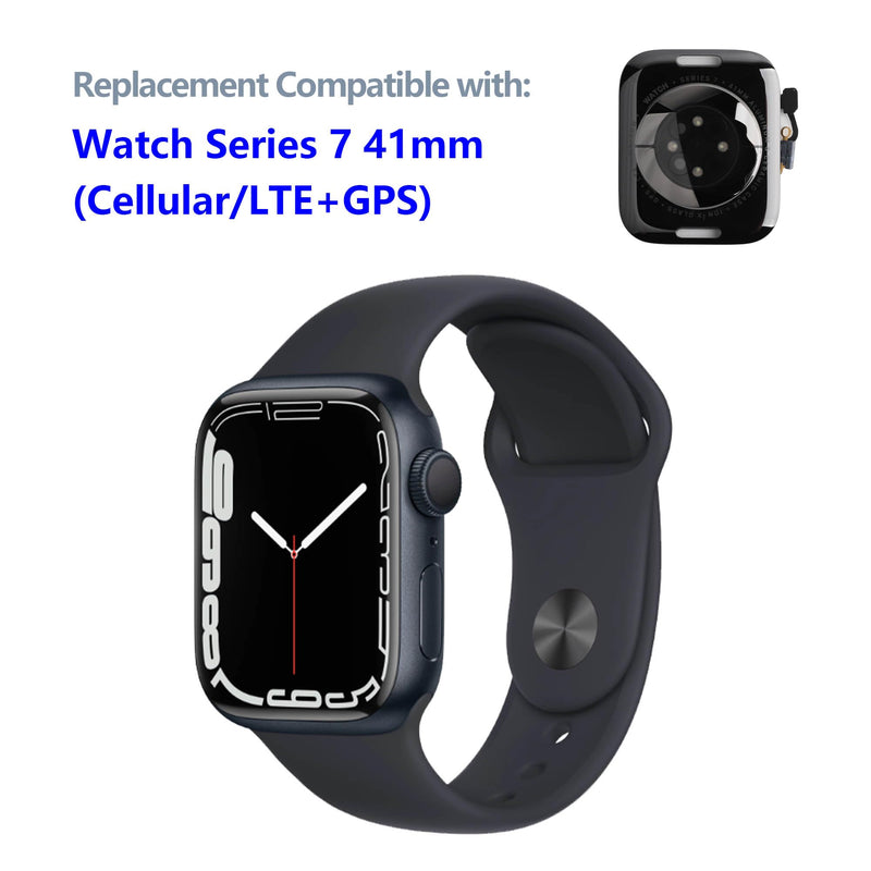 New Back Cover Glass Heart Rate Part Connector +NFC Compatible with A-pple Watch Series 7 41mm (Cellular/LTE+GPS) with Upgraded Repair Tools Kit