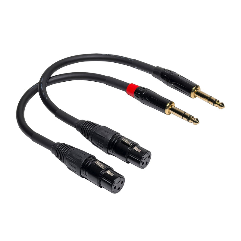 023 6in 1/4 TRS to XLR Female Adapter, 6.35 to XLR Female, XLR to 1/4 Adapter 1/4 Audio Cable 6in/2pack