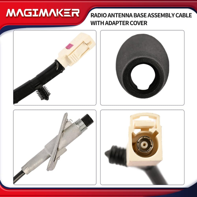 [AUSTRALIA] - Radio Antenna Base Assembly Cable with Adapter Cover 5064394AH Compatible with Dodge Ram 1500 2500 3500 4500 5500 2009-2021 Replace ‎5064394AG 5064395AE Tube Antenna Base Mast Kit 