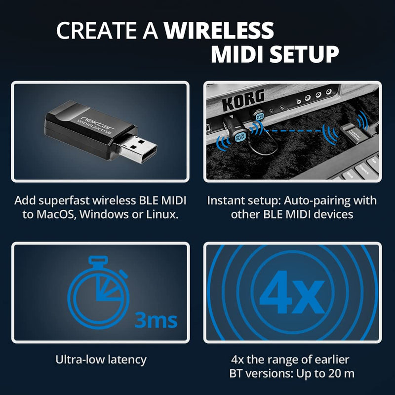 [AUSTRALIA] - Nektar WIDIFLEX USB Wireless Bluetooth MIDI Interface 