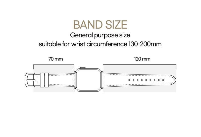 Calfskin Leather Band Compatible with Apple Watch 38mm to 45mm, Premium Leather Strap Crown Buckle Compatible with iWatch Series 7 6 5 4 3 2 1 (Black, 41/40/38mm)