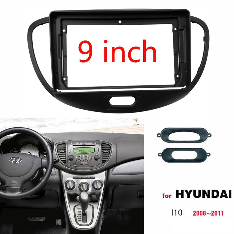 9'' Car Radio Stereo Dash Install Kit Fascia Panel Trim fits for Hyundai i10 2008-2011 Installation Aftermarket Stereo Headunit