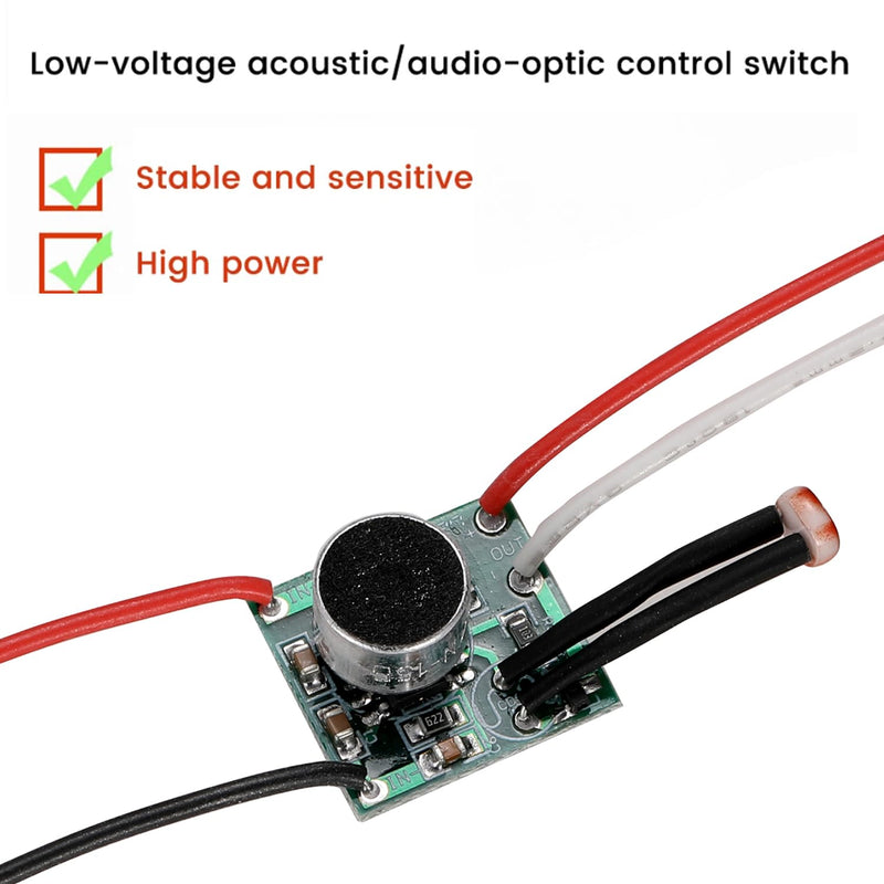 Greluma 3Pcs Sound Light Control Time Delay Switch DC 3-30V Sound Detector Switch Light Sensitive Voice Switch Module High Sensitive Sound Activated Switch