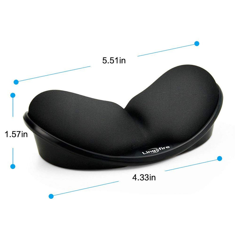 LINGSFIRE Memory Foam Mouse Wrist Rest Keyboard Wrist Rest Pad Anti-skid Mousepad Support Wrist Rest Mat for Office Computer Laptop Mac- Durable Comfortable Lightweight Easy Typing Pain Relief (Black) Black