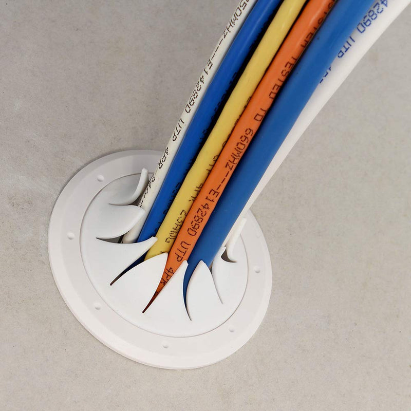 Speedy’Z Spring-Lock 2” Cable Pass Through Port (White | Each)