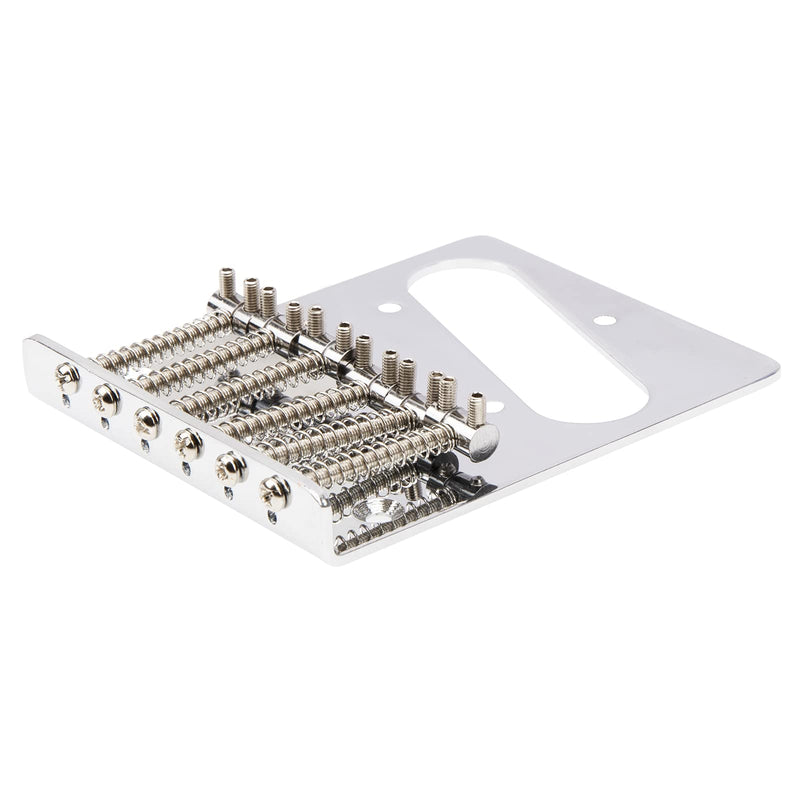 [AUSTRALIA] - 1Pcs Yootones Guitar 6 Saddle Bridge Top Loader Bridge Compatible with Fender Tele Telecaster Electric Guitar Replacement Parts (Silver) 