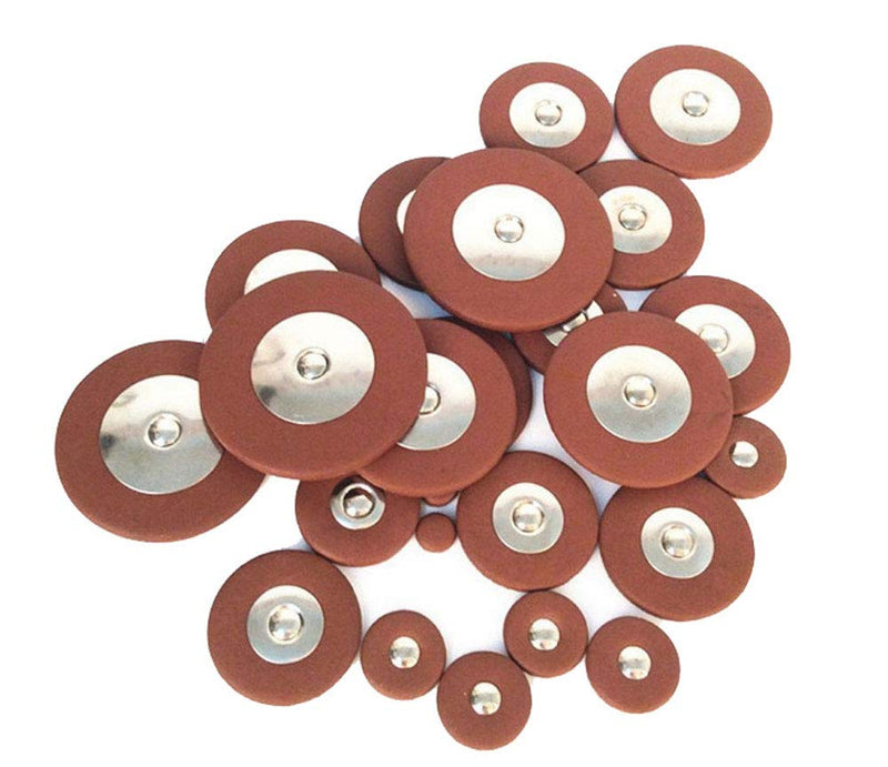 [AUSTRALIA] - 25 Pieces Leather Pads Alto Sax Pads Replacement Set Saxophone Repair Parts Brown 9mm to 48mm 