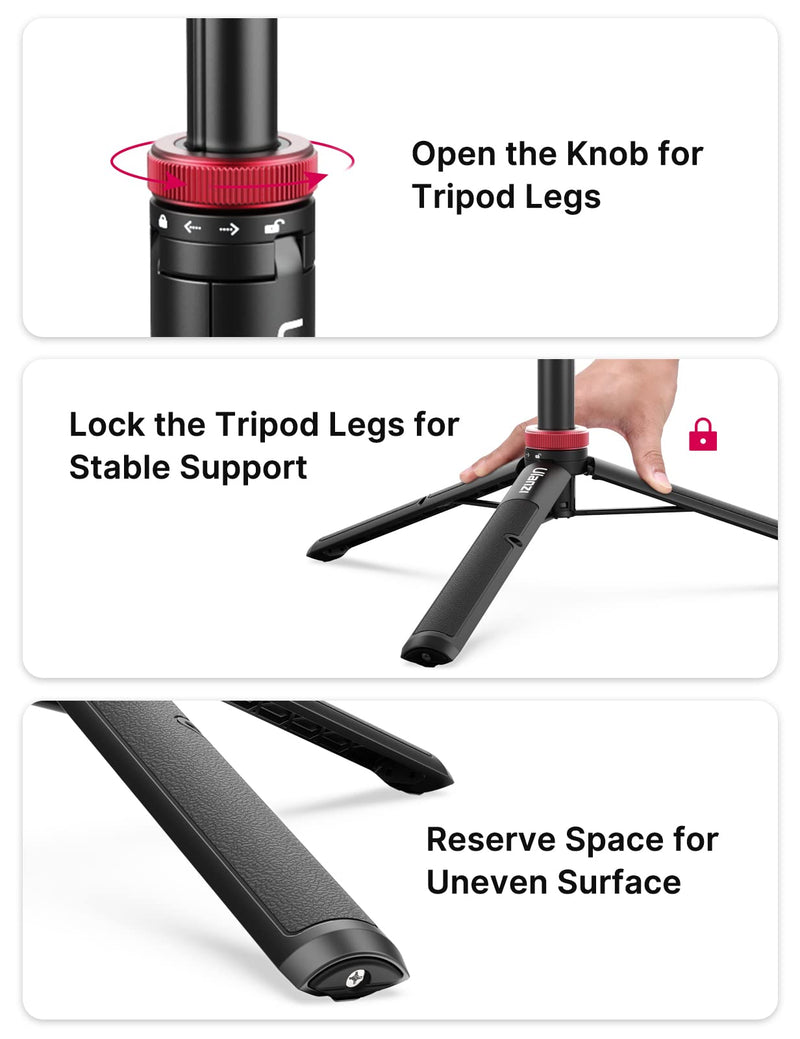 57in Selfie Stick Tripod - ULANZI Go Quick II Extendable Tripod Stand Magnetic Suction Quick Release Vlog Accessories Handle for GoPro Hero 11 10 9 8 7 6 5/Max/DJI OSMO Action Cam Selfie Tripod