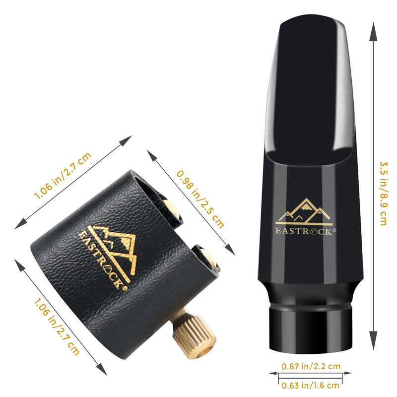 [AUSTRALIA] - EASTROCK Alto Saxophone Mouthpiece Kit includes Leather Ligature, Plastic Cap, Professional Alto Sax Mouthpiece, Musical Instruments Accessory for Beginner/Student/Musician KIT 1 
