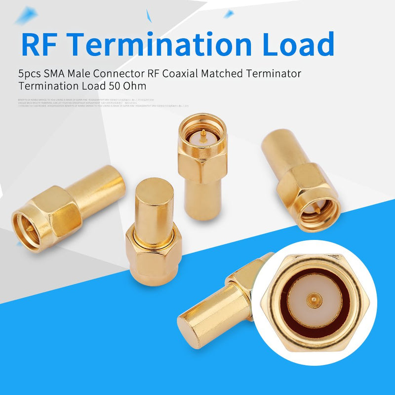 [AUSTRALIA] - sma50ohl 5pcs SMA Male Connector RF Coaxial Matched Terminator Termination 5 Pieces SMA Connector Coaxial Adapter Terminal Terminal Terminal Termination Load 50 Ohm 2W Load 