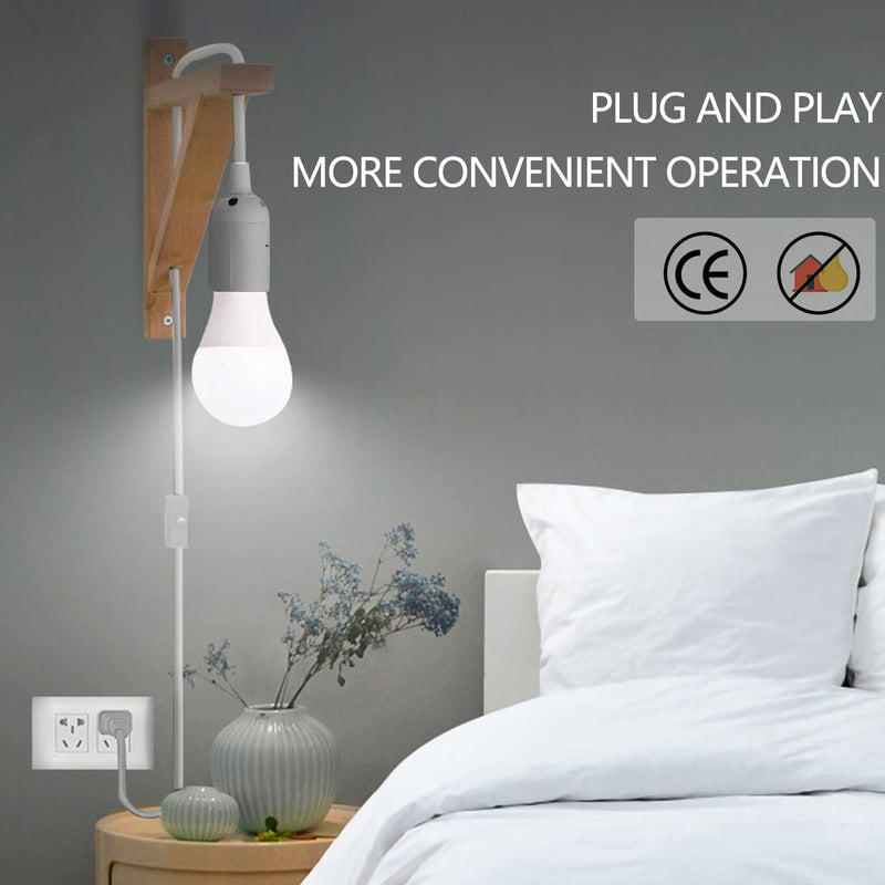 E27 Lamp Holder with Switch Socket Adapter and 3.5 m Power Cable, Lamp Base E 27 Socket Lamp Suspension White for Ceiling Light, Pendant Light and much more