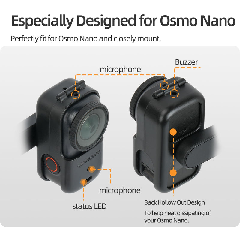 Foldable Cold Shoe Adapter Mount for DJI OSMO Nano, 360 Degree Rotatable 180 Degree Tiltable OSMO Nano Holder for Cage Frame/DSL Camera, Horizontal-to-Vertical Shooting