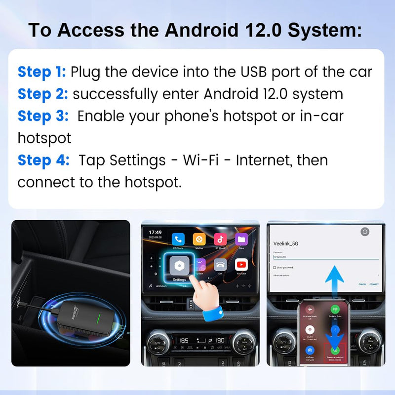 Carlinkit Wireless CarPlay Adapter CP2A Pro with Video Streaming | Converts Wired to Wireless Android Auto,for Wired CarPlay Car Only,FOTA Upgrade,Built-in Netflix/YouTube/TikTok Lite
