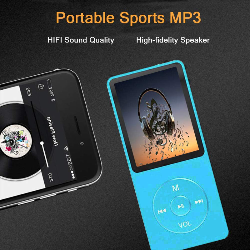 MP3 Player, Music Player with 16GB Micro SD Card, Build-in Speaker/Photo/Video Play/FM Radio/Voice Recorder/E-Book Reader, Supports up to 128GB