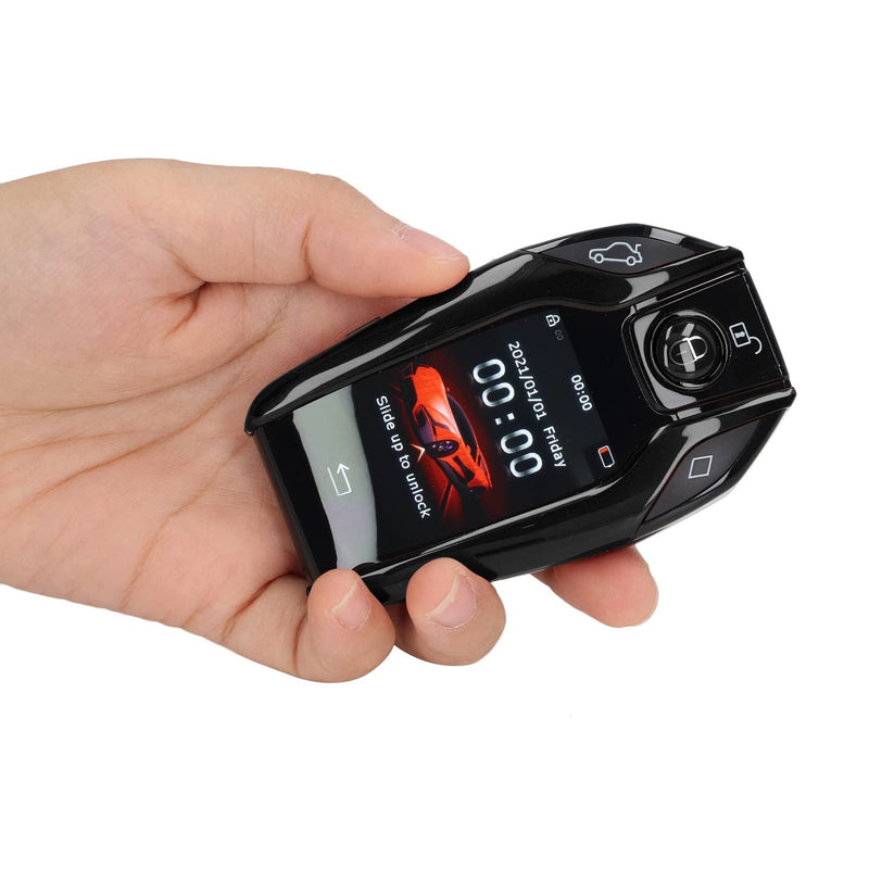 Universal Smart Key TK800+ LCD Touch Screen, 2 PCS | Keyless Entry Auto Lock Unlock for Start Stop Engine Vehicles, Aluminum Alloy Frame, Anti-Loss Contact Info Display Black