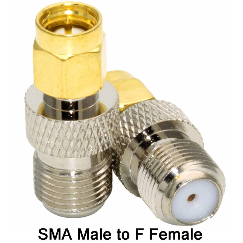 Greluma 2 Sets 6pcs F Type to SMA Male Female Adapter Coaxial Female SMA F Kit