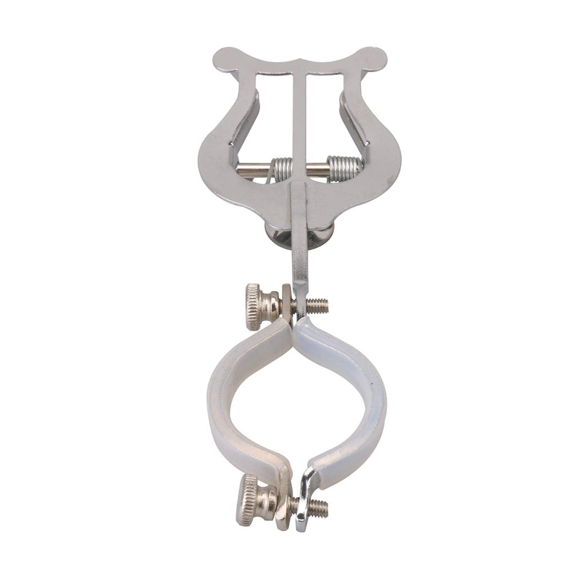 BQLZR Clarinet Lyre Holder for Marching Band,Cornet Music Clip Holder Metal Plating Lyre and Soft Rubber Mezzanine With Storage Bag and Wipes