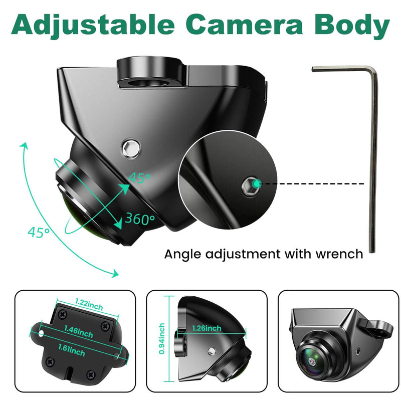 Car Backup Camera with Dynamic Trajectory Guide Line, GreenYi AHD 1080P Rear View Cam, Fisheye Lens, Night Vision Waterproof 170 Degree Wide View