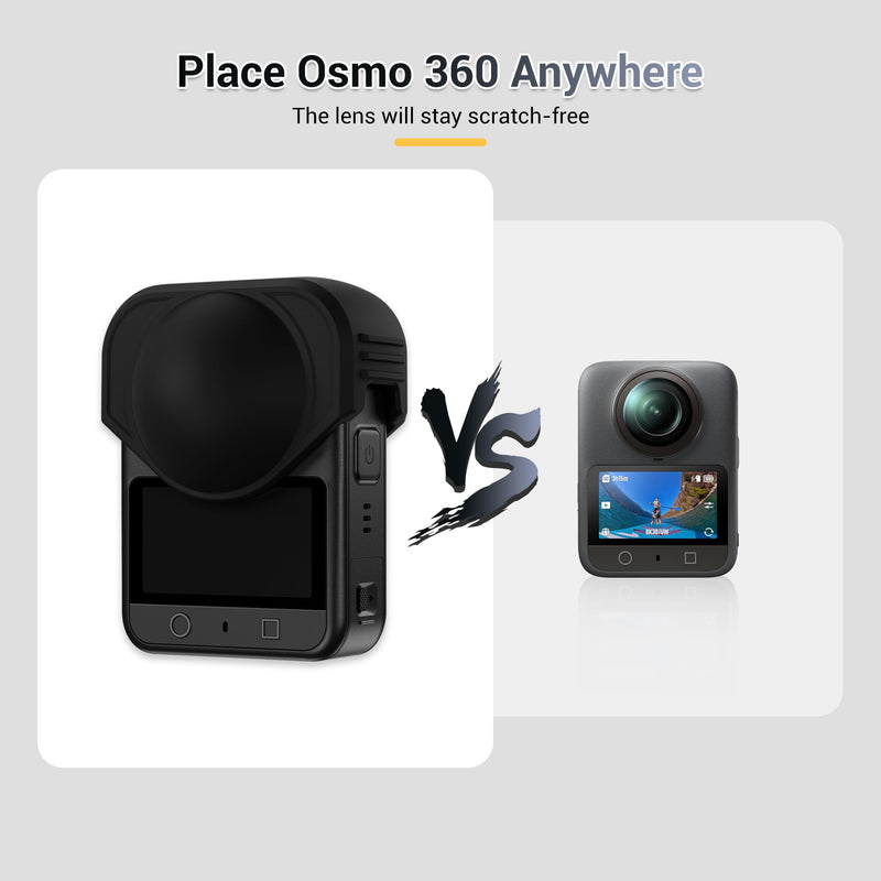 [AUSTRALIA] - JJC Lens Cover for DJI Osmo 360, Silicone Cover Compatible with Osmo360 LensProtector, Protective Rubber Cap Protect Front & Rear Lens from Crack Bumps Dust Scratch When Not Using Large-Compatible with Lens Guard 