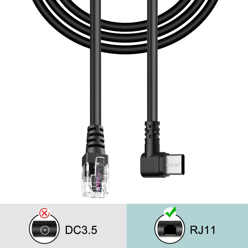 [AUSTRALIA] - Radar Detector Cable,USB-C to RJ11 Plug Cable,use for Uniden R1 R3 R7 Beltronics Cobra Whistler Escort MAX360 Passport 9500i Radenso XP etc Replacement Radar Detector Cable 9.84ft RJ11-9.84FT 