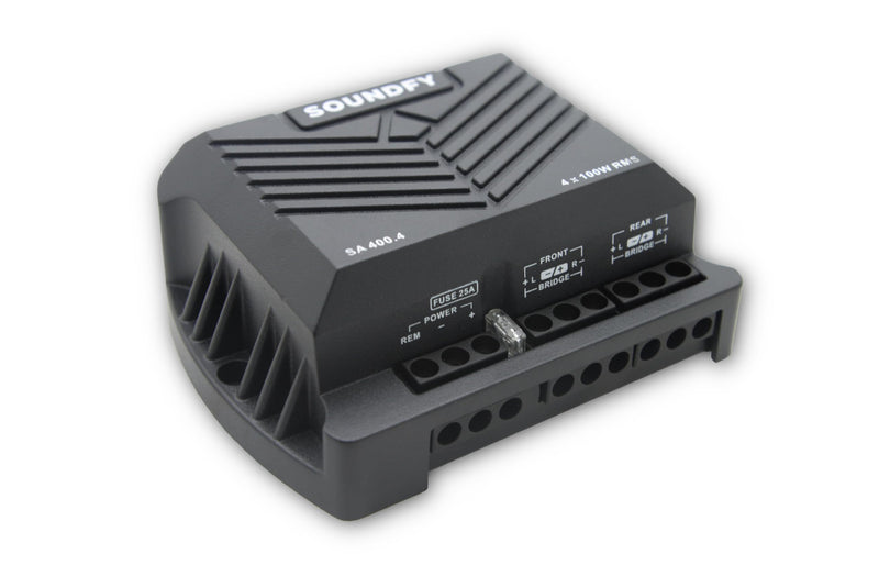 SA 400.4 2 Ohms Compact Digital 4 Channels Amplifier, 400 Watts RMS 400x4, 2Ω Stable, Multichannel Digital Car Audio Amp TS, Full-Range Sound Quality, Crossover
