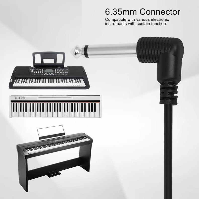 Sustain Pedal, Universal Keyboard Sustain Pedal with 1/4in (6.35mm) Input Plug & Anti Slip Rubber Bottom, Piano Foot Pedal for Digital Piano, Electronic Keyboard, MIDI White
