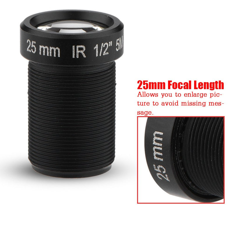 HD CCTV Camera Lens, 5 Million Pixels and 25mm Focal Length Have IR Night Vision Function Universal Compatibility Gives You a 24-Hour Default