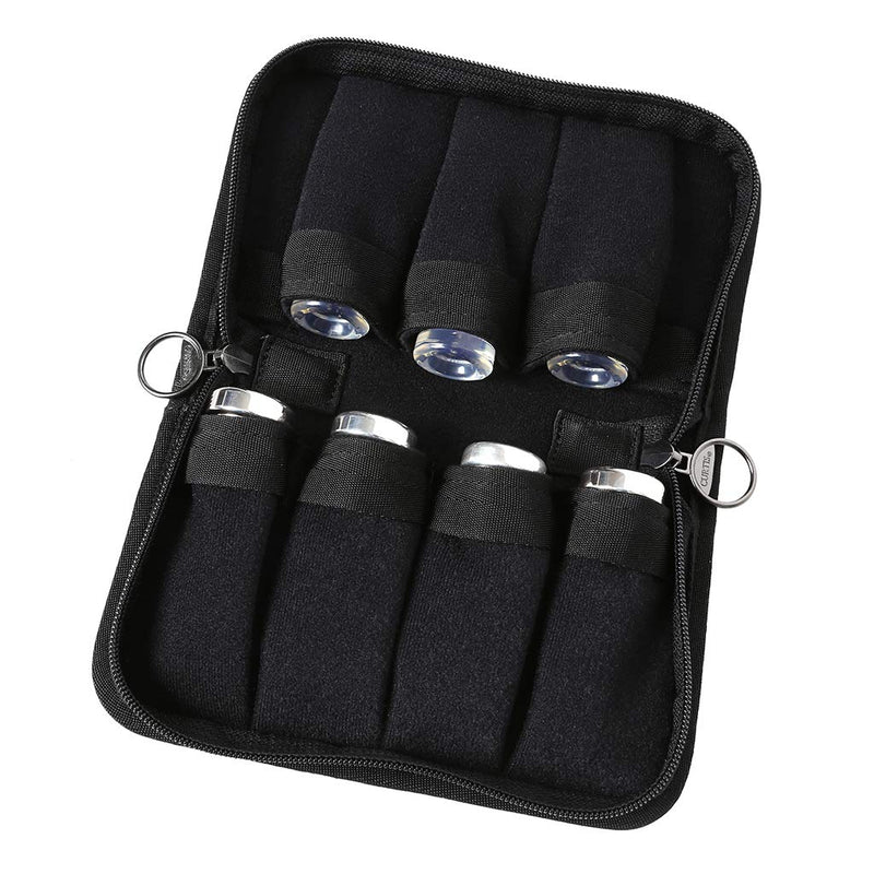 Curtis Mega Trumpet Mouthpiece Pouch - Coated Nylon with Zipper, 7 Piece (Pink)
