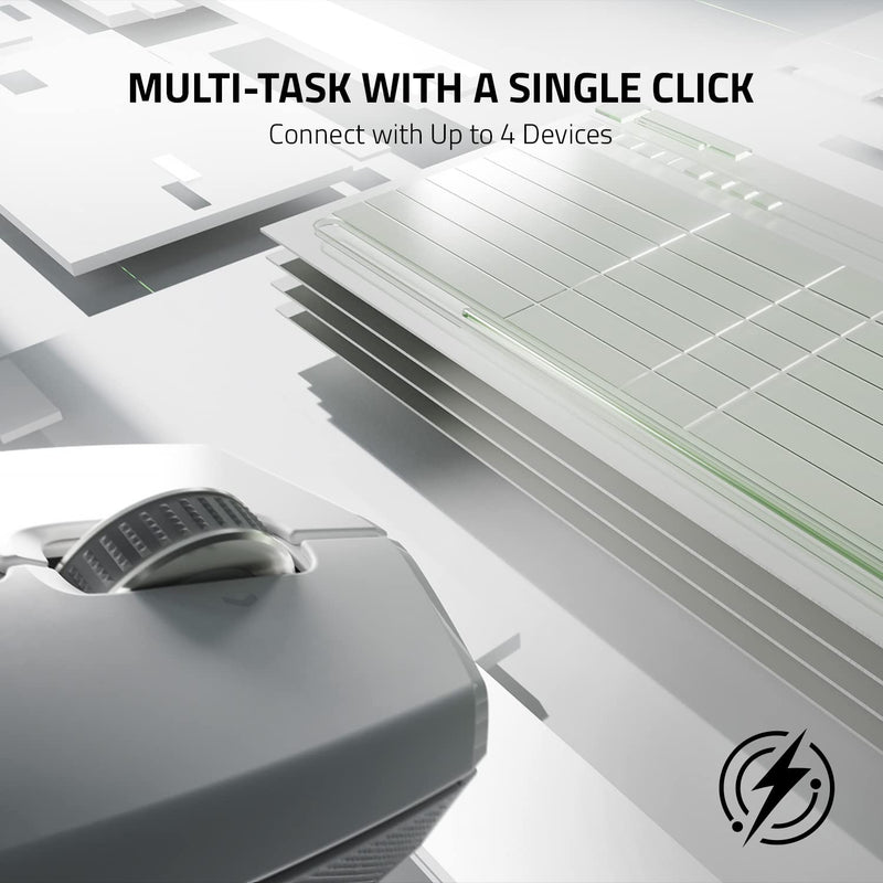 Razer Pro Click Mini Portable Wireless Mouse: Silent, Tactile, Mouse Clicks - Sleek & Compact Design - HyperScroll Technology - Productivity Dongle - Connect up to 4 Devices - 7 Programmable Buttons White