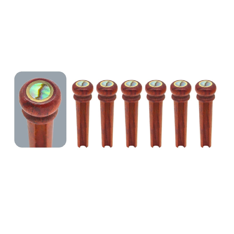 [AUSTRALIA] - Miwayer Cocobolo Wood Guitar Bridge Pins Replacement Parts Brown for 6 & 12 String Acoustic Guitar (Big Abalone Dot) Big Abalone Dot 