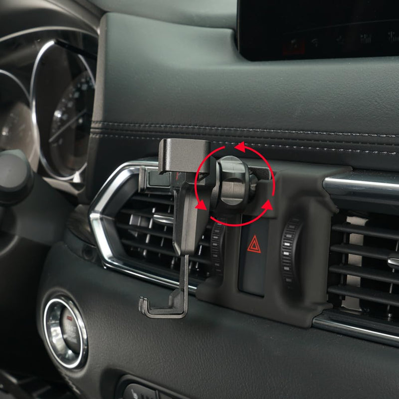 BEERTE Car Phone Holder fit for Mazda CX-5 2017-2026 Adjustable Air Vent Car Dashboard Cell Phone Mount Carbon Fiber Pattern CX5 Gravity Phone Mount fit for Any inches Smartphone