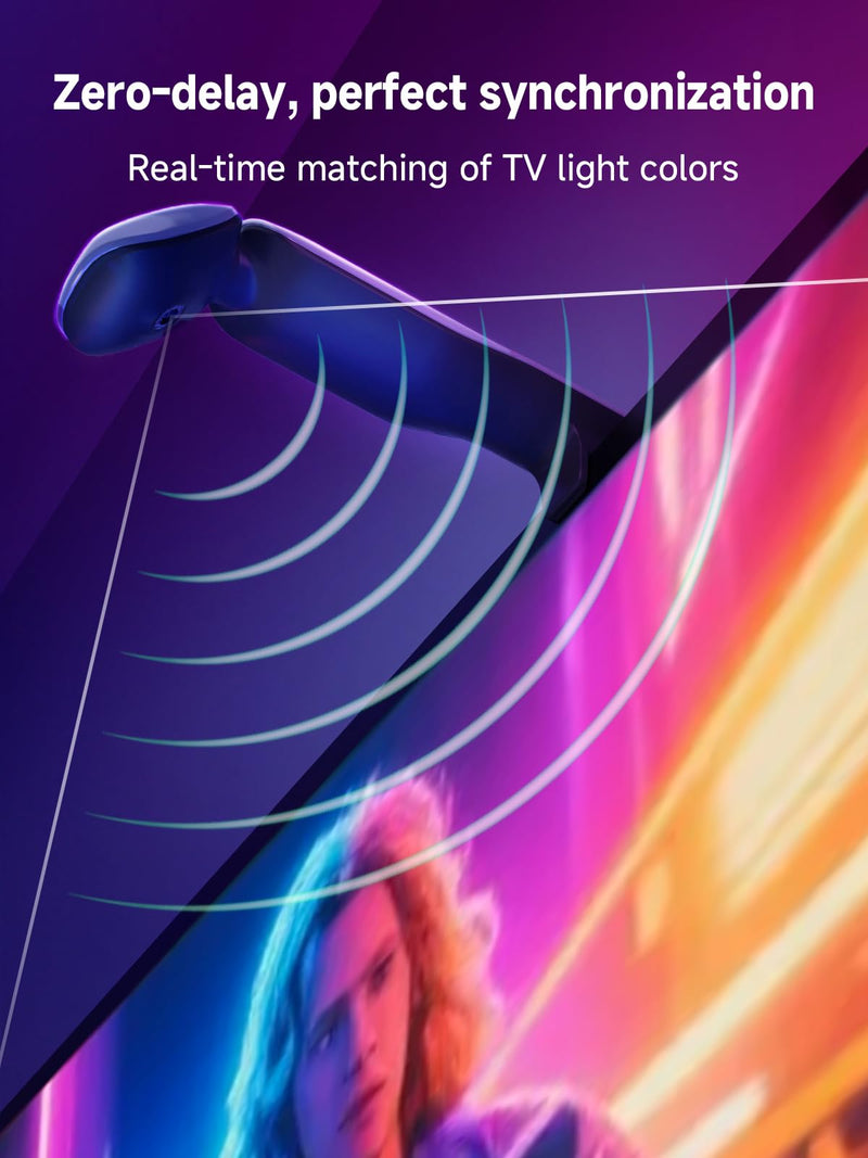 GIPOYENT LED TV Backlights with Camera, 13.7FT TV Lights That Change with for 45-65 in TV, Music Sync LED Strip Light with Smart App Control - RGB Color Changing Light Strip for Bedroom 13.7FT for 45"-65" TV