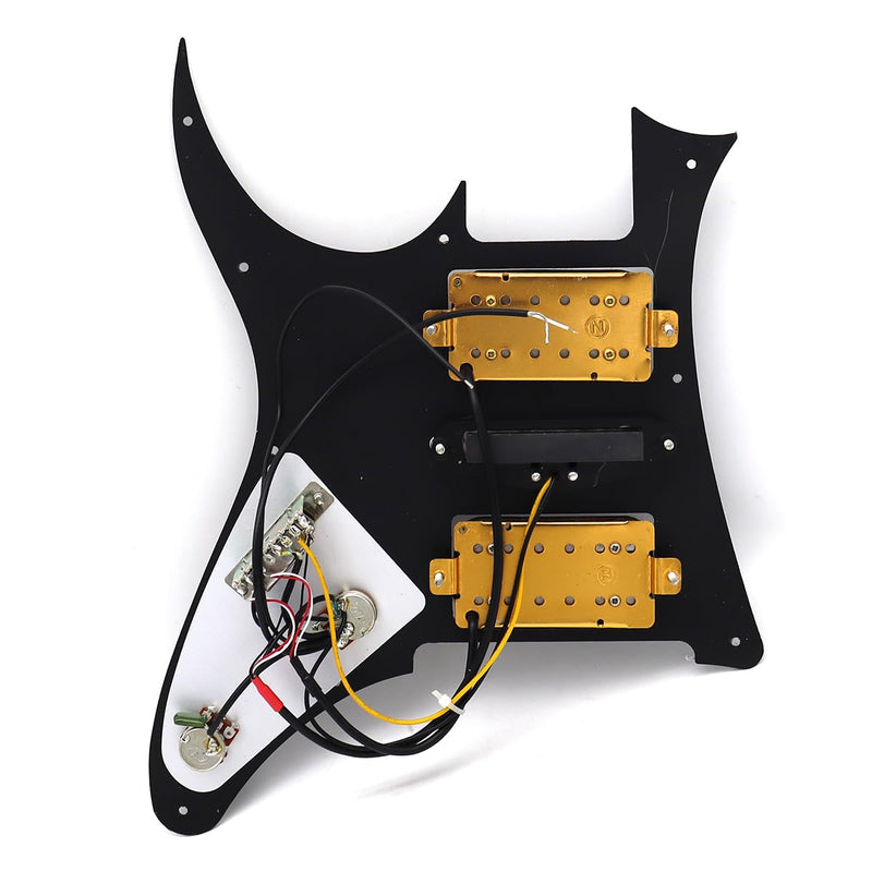 [AUSTRALIA] - 3-Ply Prewired Loaded HSH Guitar Pickups Pickguard for Ibanez Electric Guitar Replacement (Black) Black 