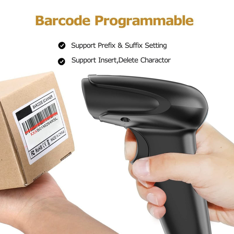 [AUSTRALIA] - Symcode Wireless Barcode Scanner Versatile 2-in-1 (2.4Ghz Wireless+USB 2.0 Wired) Handheld Automatic 1D Laser Barcode Scanner 328 Feet Transmission Distance Rechargeable 1D Laser Bar Code Scanner Wireless Barcode Scanner 1D 