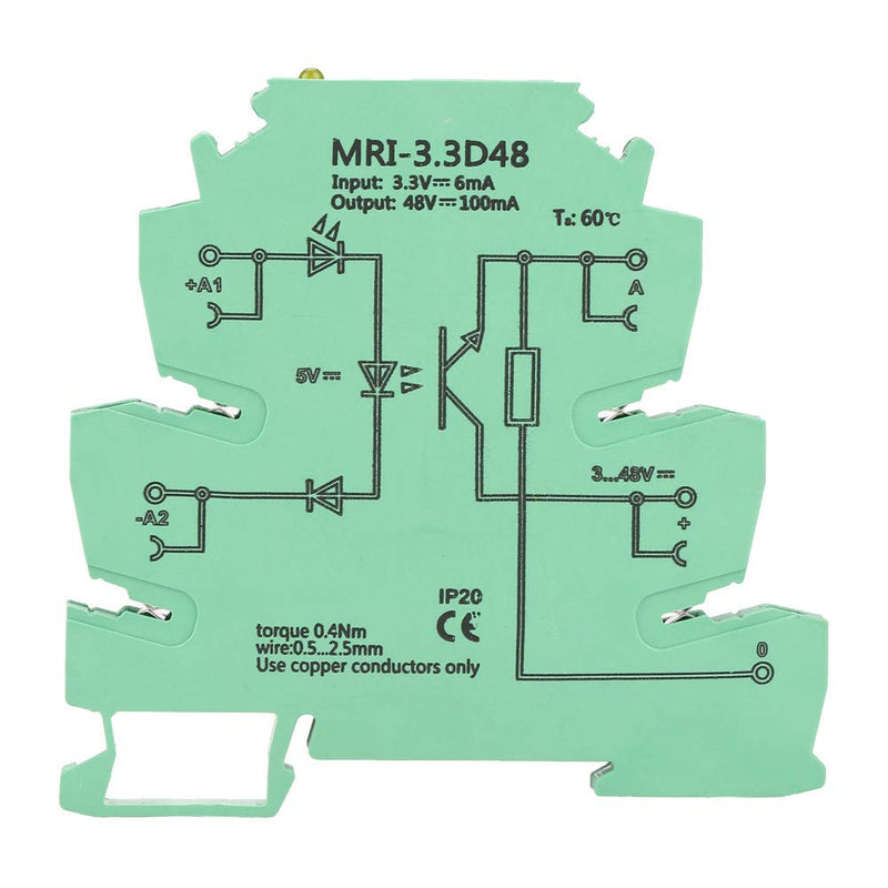 [AUSTRALIA] - Optocoupler, PLC Relay, MRI-3.3D48 DC Separates Photoelectric Coupler Separating PLC Relay Module Input 3.3VDC Output 3-48VDC 