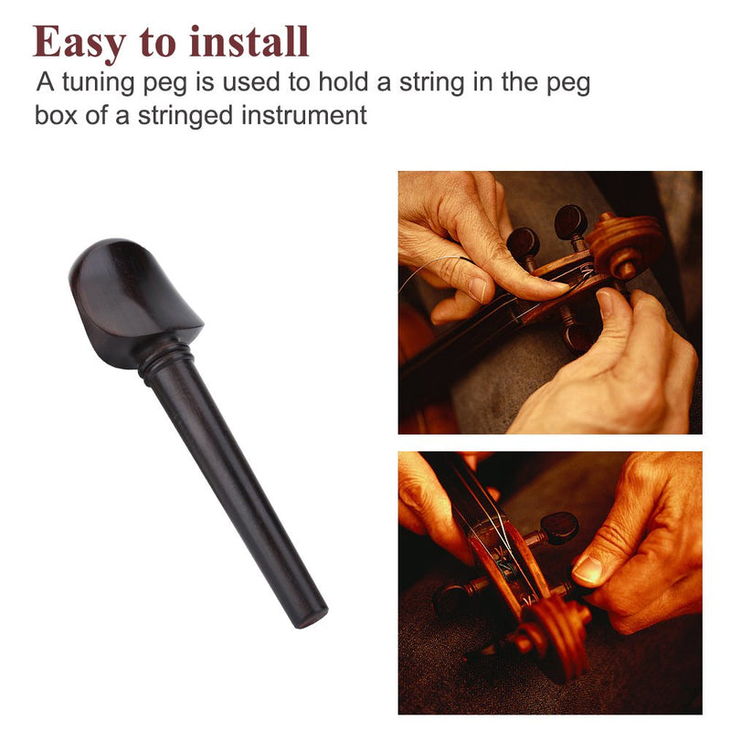 [AUSTRALIA] - 4 Pcs Cello Tuning Pegs, Ebony Wood No Hole Cello Peg for 4/4 Cello 