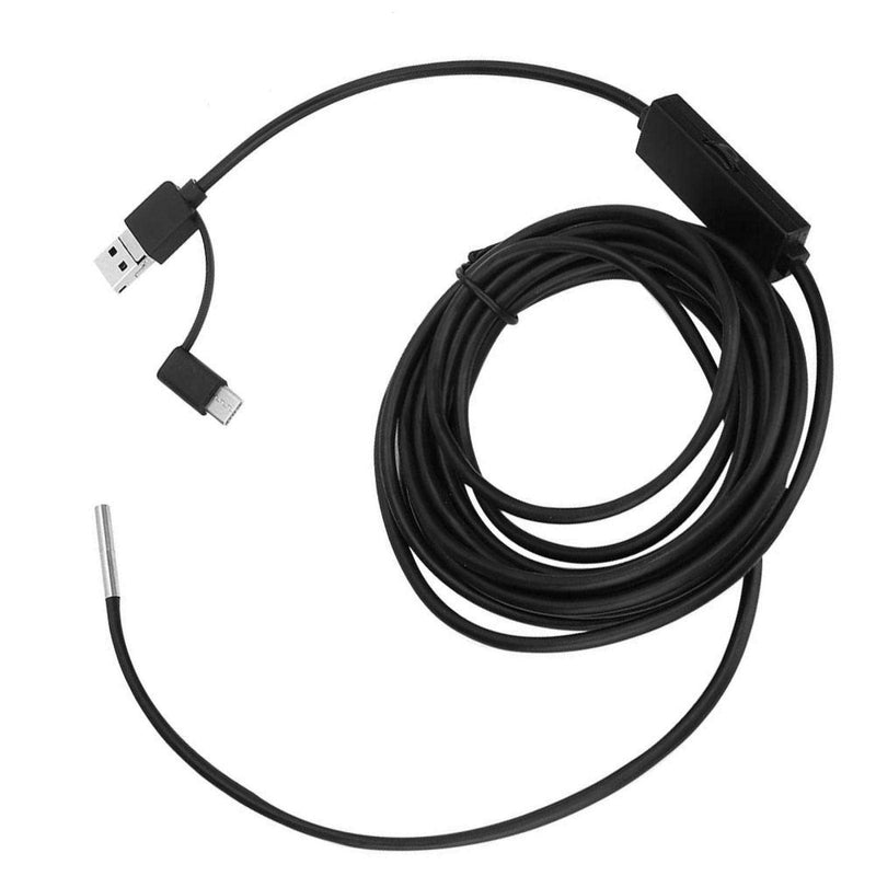 BOROCO 720p HD Endoscope Camera with Light, Waterproof Endoscope Camera Type-C USB Mobile Phone, Lens High Definition for Smartphone Tablet Device (5 m Snake Cable)
